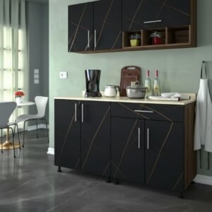 مطبخ كونتر طبيعي- قطعتين أسود