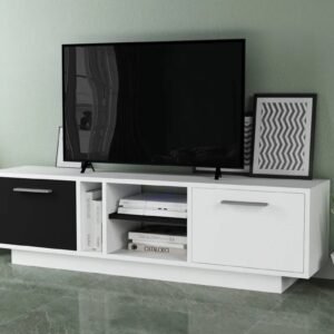 ترابيزة تليفزيون خشبية، 140x50x30 سم - ابيض